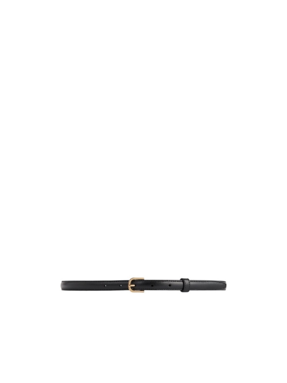 TOTEME Thin Leather Belt Black 90cm/35” Gold-tone metal buckle